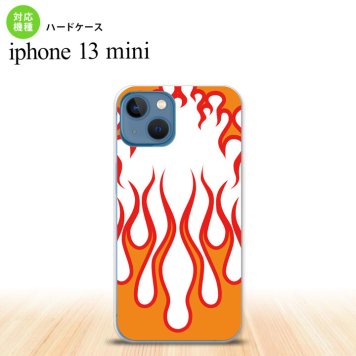iPhone13mini iPhone13 mini ケース ハードケース ファイヤー 炎 白 赤  nk-i13m-1309