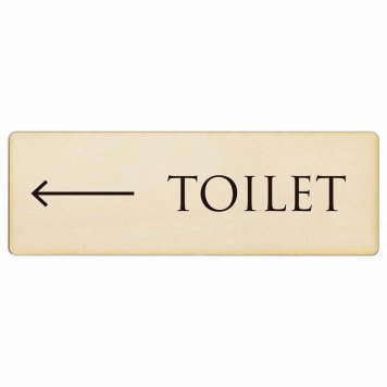 トイレ プレート 木製 TOILET 文字タイプ ナチュラル ブラック 左 矢印 長方形 27x9cm方向案内 進路ドア サインプレート ピクトサイン トイレマーク表示 案内 注意 施設 御手洗 TOILET おしゃれ シンプル 安全対策