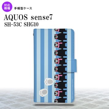 sense7 sense7 手帳型スマホケース カバー くまモン ストライプ 青 2022年 11月発売 nk-004s-sens7-drkm13