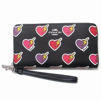 コーチ 財布 COACH アウトレット ハートボルト ロング ジップ アラウンド ウォレット ストラップ付き 長財布 CW476 SVA47