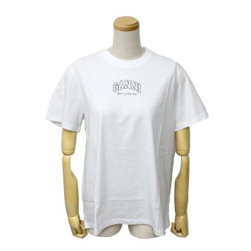 ガニー GANNI トップス Tシャツ カットソー ロゴ ウィメンズ 半袖 トップス A1050057-151 レディース ホワイト 海外正規品