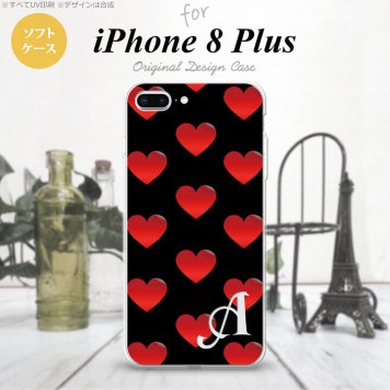 【iPhone8Plus】【スマホケース/スマホカバー】【アイフォン8プラス】iPhone8Plus スマホケース ケース アイフォン8プラス イニシャル ハート 黒×赤 nk-ip8p-tp117ini【メール便送料無料】