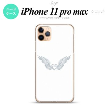 iPhone11ProMax iPhone11pro max スマホケース ハードケース 白翼 ハート 白 グレー メンズ レディース nk-i11pm-476