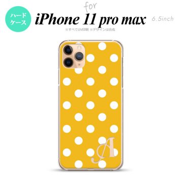 iPhone11ProMax iPhone11pro max スマホケース ハードケース ドット 水玉 B 黄 +アルファベット メンズ レディース nk-i11pm-833i