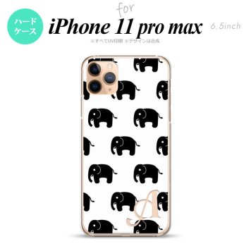 iPhone11ProMax iPhone11pro max スマホケース ハードケース ゾウ 白 +アルファベット メンズ レディース nk-i11pm-775i