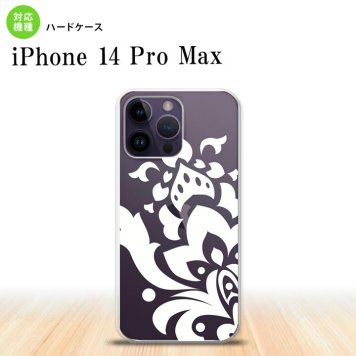 iPhone14 ProMax iPhone14 Pro Max スマホケース 背面ケース ハードケース ダマスク C 白 2022年 9月発売 nk-i14pm-1032