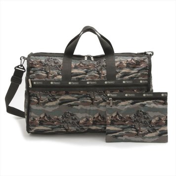レスポートサック LeSportsac ボストンバッグ 斜めがけバッグ 7185 D991 LARGE WEEKENDER ラージウィークエンダー NATURE SONG ネイチャー柄カーキ系マルチ