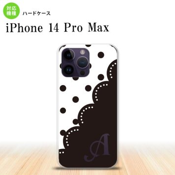 iPhone14 ProMax iPhone14 Pro Max スマホケース 背面ケース ハードケース ドット レース A 黒 +アルファベット 2022年 9月発売 nk-i14pm-344i