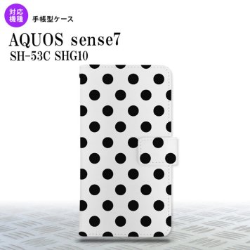 sense7 sense7 手帳型スマホケース カバー ドット 水玉 白 黒 2022年 11月発売 nk-004s-sens7-dr101