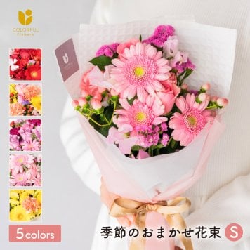 季節のおまかせ 花束Sサイズ ブーケ 韓国ラッピング 花束 生花 花市場から直送 ガーベラ バラ カーネーション  お祝い 誕生日 記念日