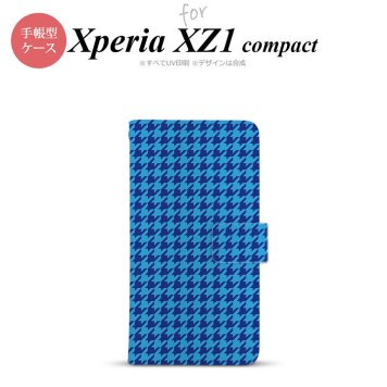 【手帳型 スマホ カバー ケース】【SO02K】【エクスペリア XZ1】手帳型 ケース SO-02K スマホ カバー Xperia XZ1 Compact エクスペリア 千鳥柄 青 nk-004s-so02k-dr904【メール便送料無料】