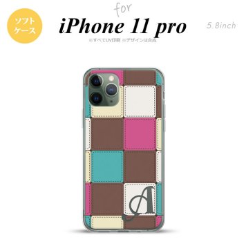 iPhone11Pro iPhone11 Pro スマホケース ソフトケース パッチワーク ミックスE 茶 +アルファベット メンズ レディース nk-i11p-tp1675i
