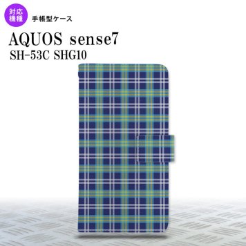 sense7 sense7 手帳型スマホケース カバー チェック 青 2022年 11月発売 nk-004s-sens7-dr438