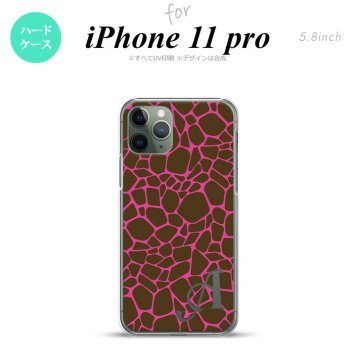 iPhone11Pro iPhone11 Pro スマホケース ハードケース キリン ピンク +アルファベット メンズ レディース nk-i11p-746i