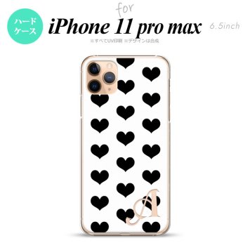iPhone11ProMax iPhone11pro max スマホケース ハードケース ハート A 白 黒 +アルファベット メンズ レディース nk-i11pm-115i
