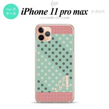 iPhone11ProMax iPhone11pro max スマホケース ハードケース ドット 水玉 C ミント ピンク +アルファベット メンズ レディース nk-i11pm-1651i
