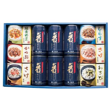 実りの秋の贈り物 卓上のり･ふりかけ･お茶漬詰合せ 大森屋 セット内容/有明海産味付のり（10切32枚）×6、さけ茶漬（6.4g×6袋）･わさび茶漬（5.6g×6袋）･緑黄野菜ふりかけ･かつおふりかけ･さけふりかけ･しらすふりかけ（各2.5g×10袋）×各1