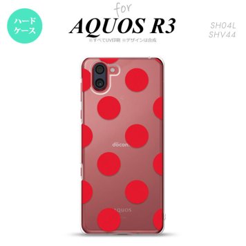 SH-04L SHV44 R3 AQUOS R3 スマホケース カバー ドット 水玉 A 赤 nk-r3-003