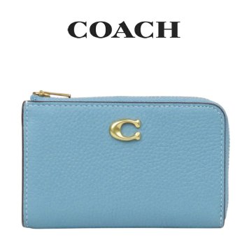 送料無料 コーチ COACH アウトレット 夏のボーナス レディース 小物 キーケース CR513 B4PUB(ブラス×ブルーベル) ブルー (プレゼント ブランド カードケース フラグメントケース レザー ジップ 小銭入れ)