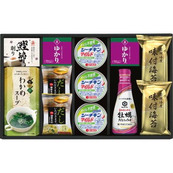 和匠膳 バラエティセット [26-2904-056] YU-50 はごろもフーズ オイル不使用シーチキン 有明海産味付海苔 牡蠣だし醤油 たまごスープ 和食 ご飯のお供 詰め合わせ お歳暮 お中元 ギフト プレゼント 内祝い お返し