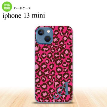 iPhone13mini iPhone13 mini ケース ハードケース 豹柄 B 赤 +アルファベット  nk-i13m-900i