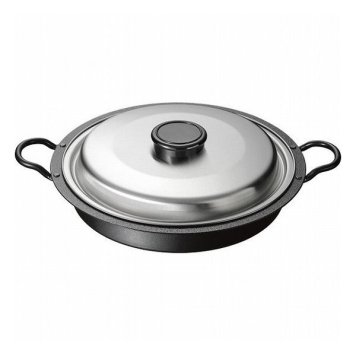 燕三 IH対応 鉄 焼肉・餃子鍋(26cm)蓋付 燕三 EM-077 鍋ケトルフライパン 鉄板調理器(代引不可)【送料無料】