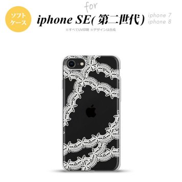 iPhoneSE 2 第二世代 iPhone8&iPhone7 共用 スマホケース 背面カバー ソフトケース レース 帯 B 白 おしゃれ かわいい かっこいい メンズ レディース nk-ise2-tp1102