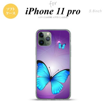 iPhone11Pro iPhone11 Pro スマホケース ソフトケース バタフライ 蝶 B 紫 メンズ レディース nk-i11p-tp213