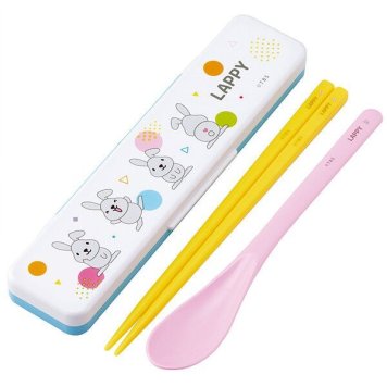 ラッピー 抗菌 音のならないコンビセット 箸18cm スケーター ※送料無料(ポスト投函)