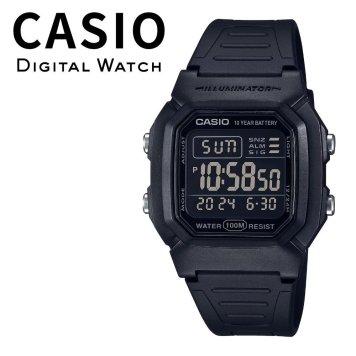 箱なし カシオ 腕時計 メンズ デジタル ブラック 黒 オールブラック 10年電池 100m防水 デュアルタイム ストップウォッチ アラーム LEDライト スポーツ アウトドア 海外モデル 逆輸入 プレゼント ギフト 成人 卒業 入学