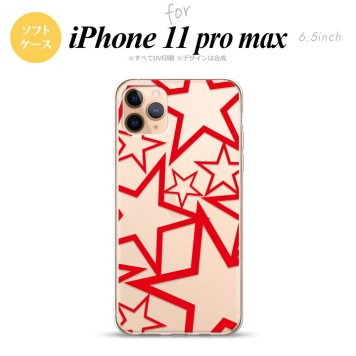 iPhone11ProMax iPhone11pro max スマホケース ソフトケース 星 クリア 赤 メンズ レディース nk-i11pm-tp1116