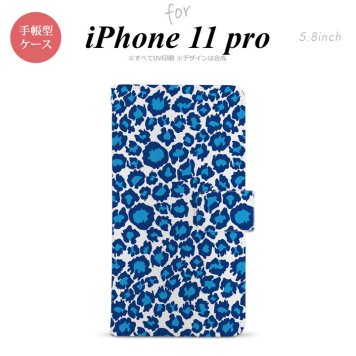 iPhone11Pro iPhone11 Pro 手帳型スマホケース カバー 豹柄 青 クリア  nk-004s-i11p-dr895