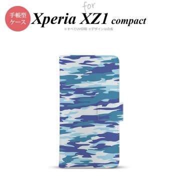 【手帳型 スマホ カバー ケース】【SO02K】【エクスペリア XZ1】手帳型 ケース SO-02K スマホ カバー Xperia XZ1 Compact エクスペリア 迷彩B 青B nk-004s-so02k-dr1168【メール便送料無料】