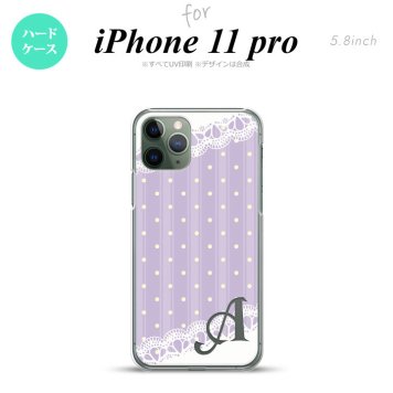 iPhone11Pro iPhone11 Pro スマホケース ハードケース ドット レース C 薄紫 +アルファベット メンズ レディース nk-i11p-1614i