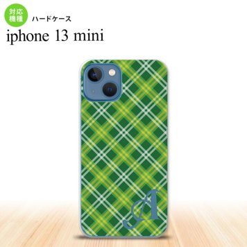 iPhone13mini iPhone13 mini ケース ハードケース チェック A 緑 +アルファベット  nk-i13m-435i