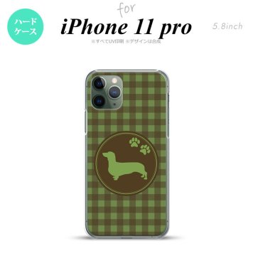 iPhone11Pro iPhone11 Pro スマホケース ハードケース 犬 ダックスフンド B 緑 メンズ レディース nk-i11p-816