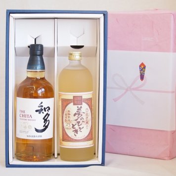 父の日贈り物 感謝贈り物ボックス 洋酒焼酎2本セット（ウイスキー知多700ml 長期熟成麦焼酎夢のひととき720ml）