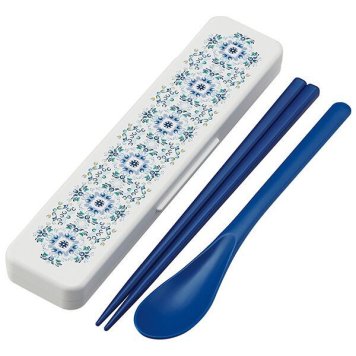 天平文様 (夢幻) 濃青 抗菌 音のならないコンビセット 箸18cm スケーター ※送料無料(ポスト投函)