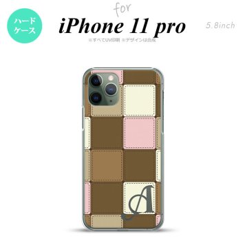 iPhone11Pro iPhone11 Pro スマホケース ハードケース パッチワーク ミックスD 茶 +アルファベット メンズ レディース nk-i11p-1674i