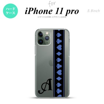 iPhone11Pro iPhone11 Pro スマホケース ハードケース トランプ 帯 黒 青 +アルファベット メンズ レディース nk-i11p-525i