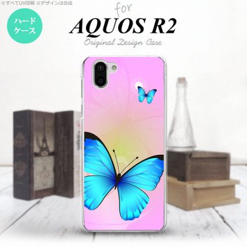 AQUOS R2 アクオス アール2 SH-03K SHV42 専用 スマホケース カバー ハードケース バタフライ・蝶（B） ピンク nk-r2-211[スマホ,スマホケース,スマホカバー,ケース,カバー,ジャケット]