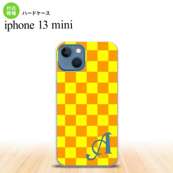 iPhone13mini iPhone13 mini ケース ハードケース スクエア 黄 オレンジ +アルファベット  nk-i13m-767i