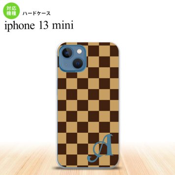 iPhone13mini iPhone13 mini ケース ハードケース スクエア 黒茶 茶 +アルファベット  nk-i13m-132i