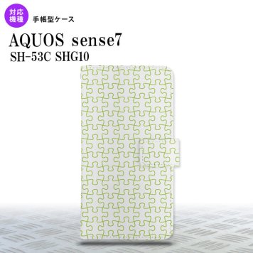 sense7 sense7 手帳型スマホケース カバー パズル 透明 緑 2022年 11月発売 nk-004s-sens7-dr1218