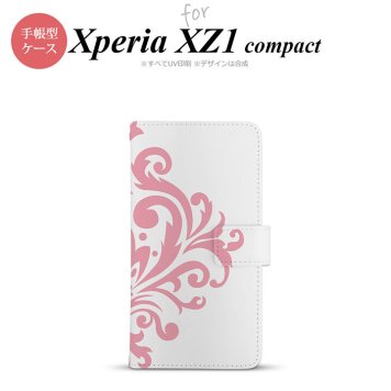【手帳型 スマホ カバー ケース】【SO02K】【エクスペリア XZ1】手帳型 ケース SO-02K スマホ カバー Xperia XZ1 Compact エクスペリア ダマスク柄大B ピンク nk-004s-so02k-dr1033【メール便送料無料】