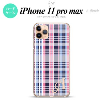 iPhone11ProMax iPhone11pro max スマホケース ハードケース チェック B ピンク 青 +アルファベット メンズ レディース nk-i11pm-440i
