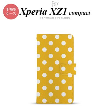 【手帳型 スマホ カバー ケース】【SO02K】【エクスペリア XZ1】手帳型 ケース SO-02K スマホ カバー Xperia XZ1 Compact エクスペリア ドット・水玉 黄 nk-004s-so02k-dr833【メール便送料無料】