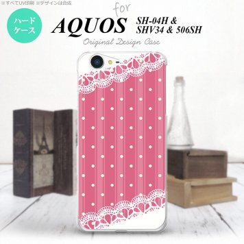 【SH04H】【スマホケース/スマホカバー】【アクオス ゼータ】SH04H スマホケース AQUOS ZETA SH04H カバー アクオス ゼータ ドット・レースB ピンク nk-sh04h-1611【メール便送料無料】