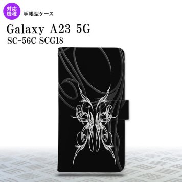 Galaxy A23 GalaxyA23 手帳型スマホケース カバー ピンスト 黒 白 2022年 10月発売 nk-004s-a23-dr1243
