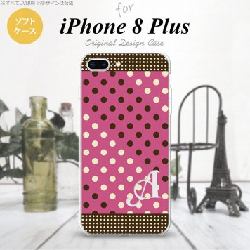 【iPhone8Plus】【スマホケース/スマホカバー】【アイフォン8プラス】iPhone8Plus スマホケース ケース アイフォン8プラス イニシャル ドット・水玉 紫×茶 nk-ip8p-tp1655ini【メール便送料無料】